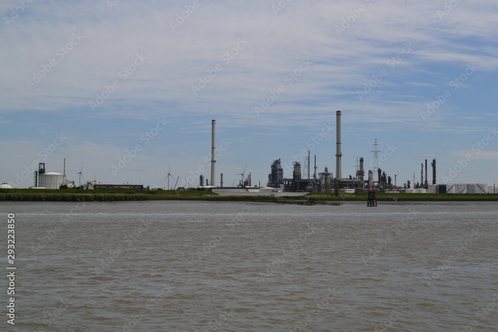 Power plant on the shore of Scheldt river, in Anvers, Belgium, Europe Power plant on the shore of Scheldt river, in Anvers, Belgium, Europe