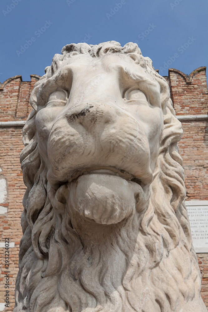 Sculptures adorning the city of Venice, Italy