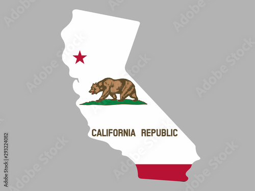 U.S. State of California Map Flag Vector illustration