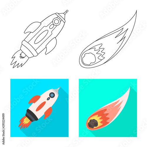 Isolated object of astronomy and technology icon. Collection of astronomy and sky stock vector illustration.