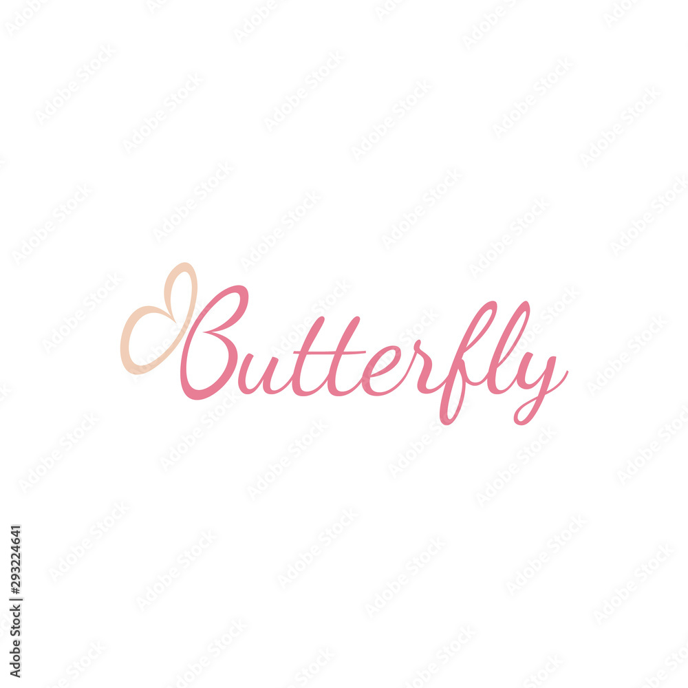 Beauty Butterfly Letter B typography logo design