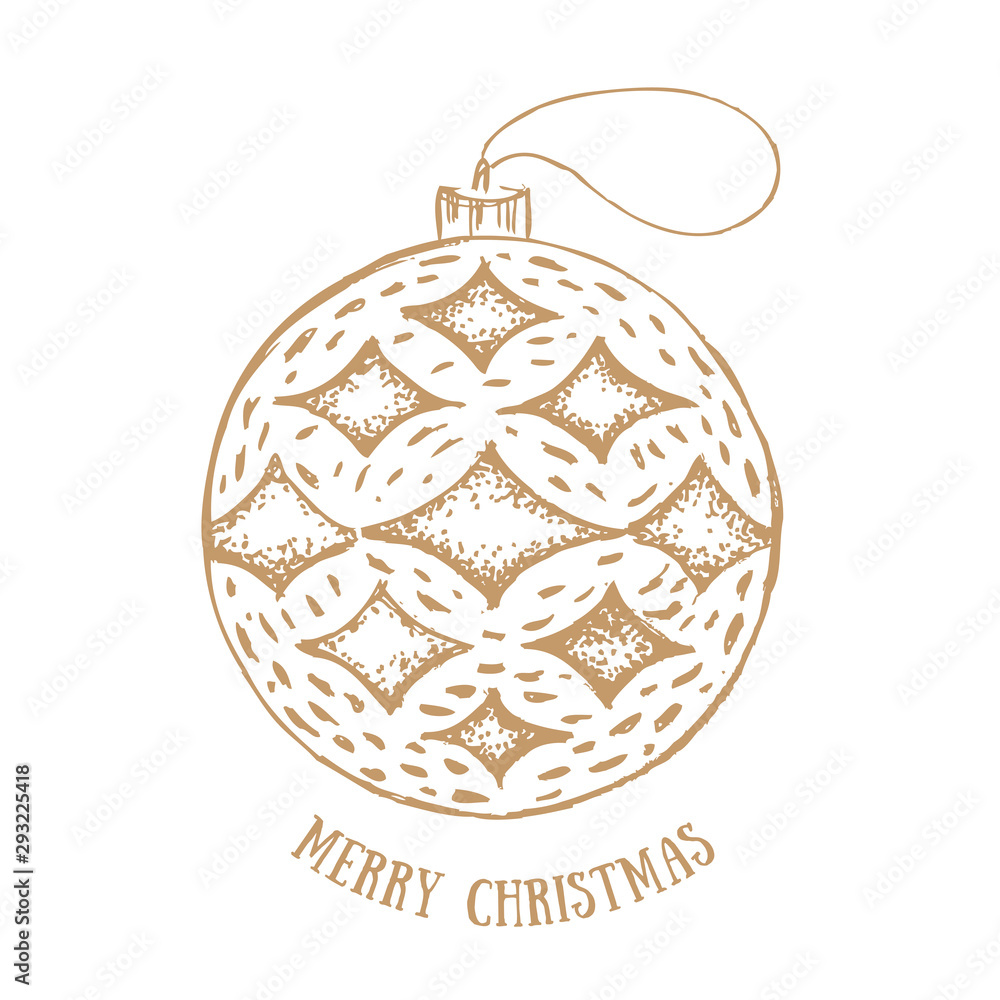 Christmas toys. Hand drawn illustration. Christmas toys. Hand drawn illustration.