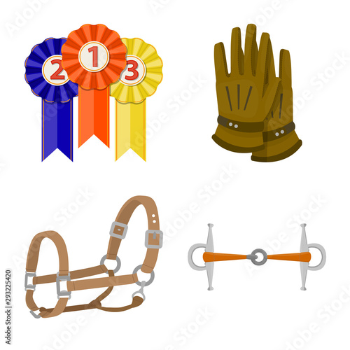 Isolated object of horseback and equestrian symbol. Collection of horseback and horse stock vector illustration.