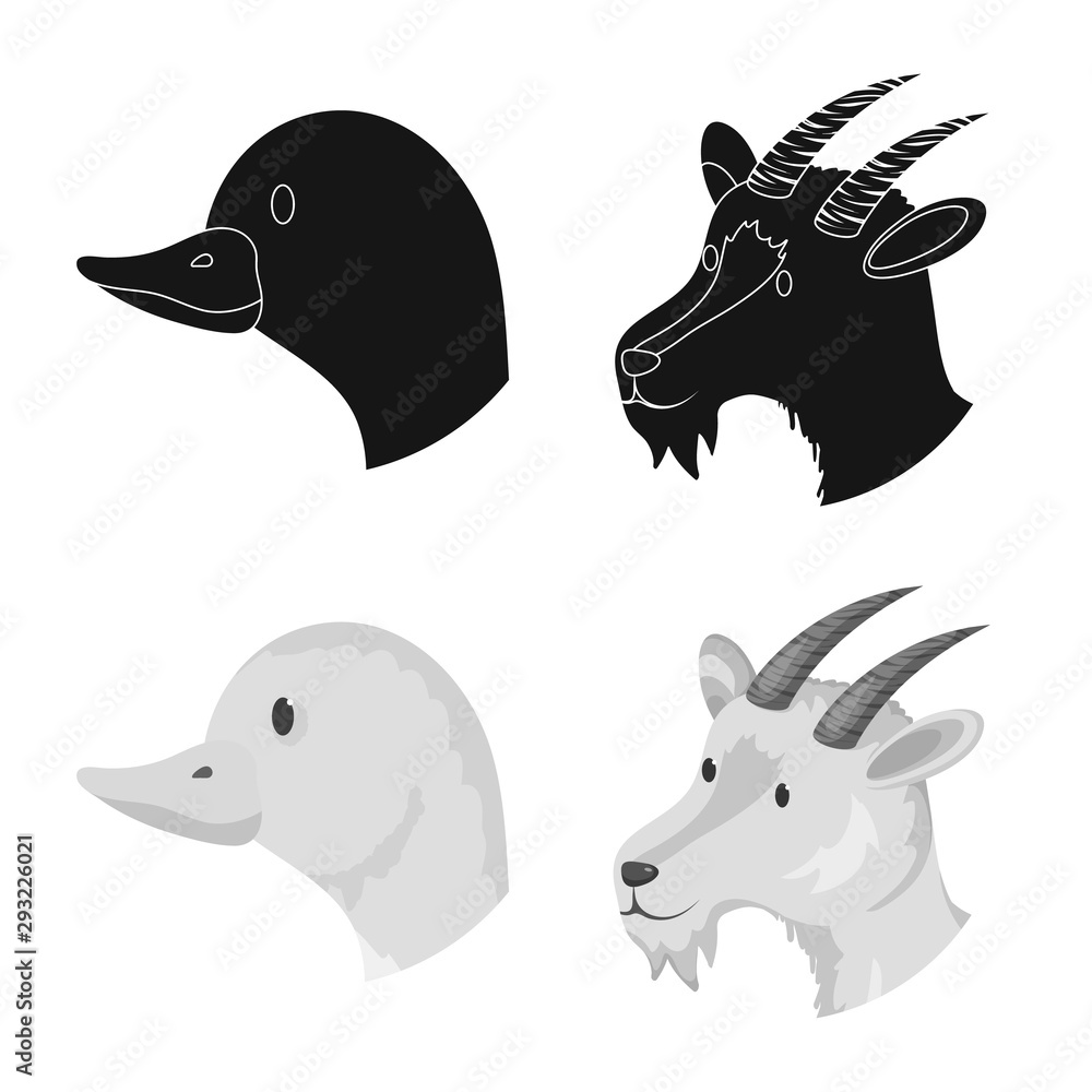 Fototapeta premium Isolated object of agriculture and breeding logo. Set of agriculture and organic vector icon for stock.