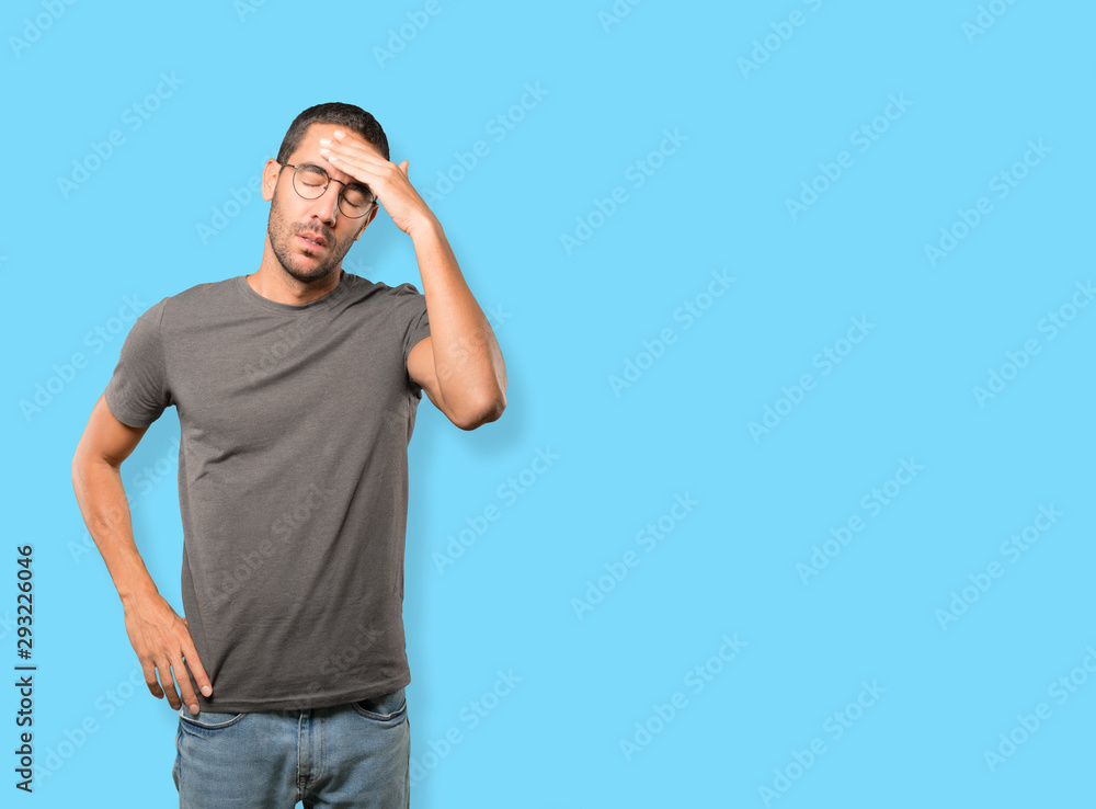 Depressed young man posing Depressed young man posing