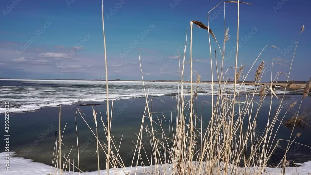landscape winter lake first snow first ice landscape winter lake first snow first ice