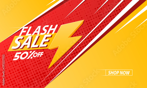 Flash sale background, template, poster or banner. Sale background. Vector illustration.
