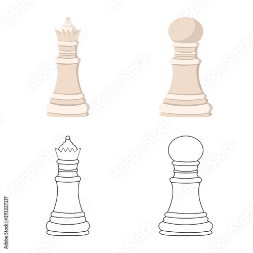 Vector illustration of checkmate and thin logo. Collection of checkmate and target vector icon for stock.