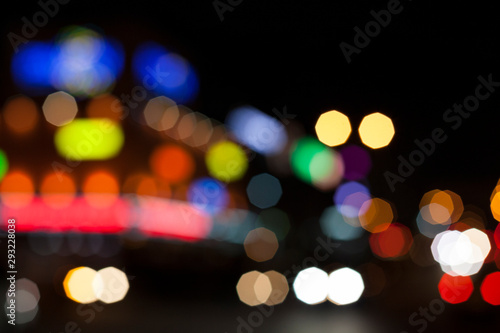 Blurred lights. Night in the city.