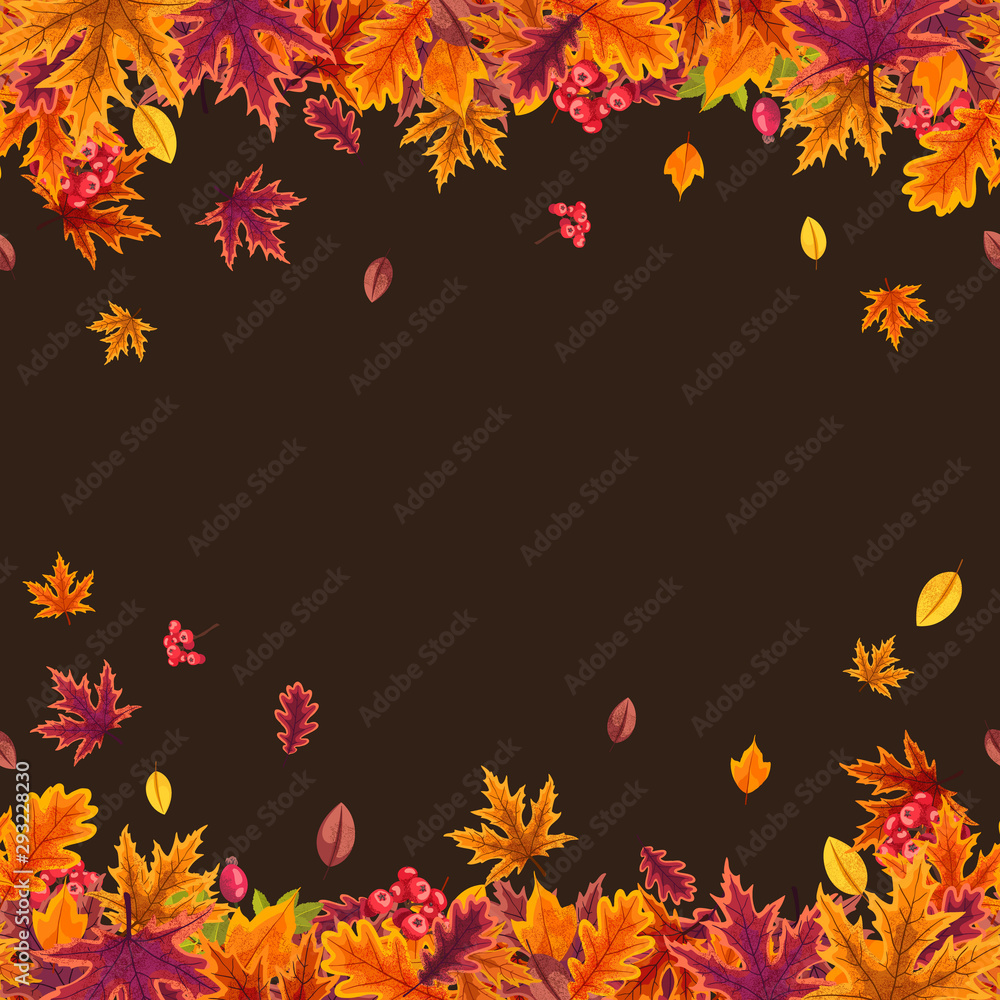 Vector seamless pattern with stylized autumn leaves. Vector seamless pattern with stylized autumn leaves.