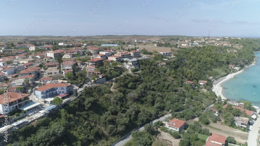 Aerial view of Afitos - traditional village in Kassandra, Halkidiki. Greece. 4K Aerial view of Afitos - traditional village in Kassandra, Halkidiki. Greece. 4K