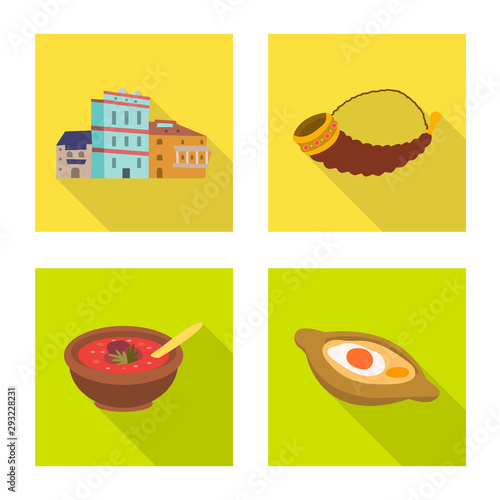 Isolated object of culture and sightseeing logo. Set of culture and originality stock symbol for web.