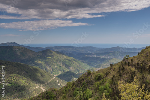 Landscapes of the French Alps, mountains, peaks, approximately 1,500 meters above sea level. Cote d'Azur, near the ski town of Col de Turini (Le col de Turini) © nikolas