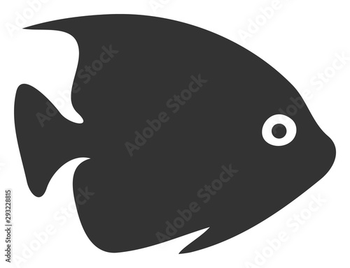 Vector tropical fish flat icon. Vector pictogram style is a flat symbol tropical fish icon on a white background.