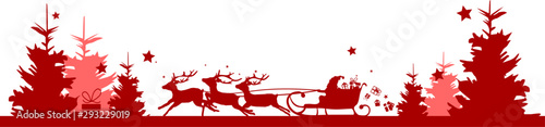 Christmas Deer Sleigh Vector Background