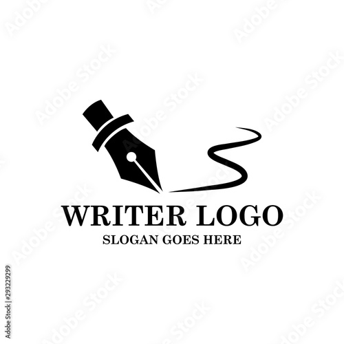 writer logo vector design style template