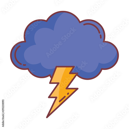 cloud thunderbolt hello autumn design icon