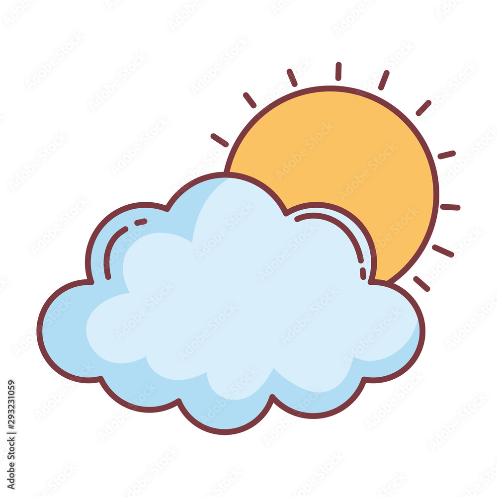cloud sun hello autumn design icon cloud sun hello autumn design icon