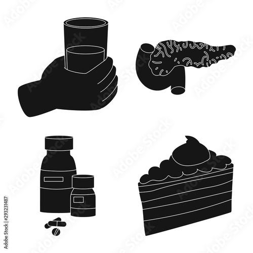 Isolated object of healthcare and medicine icon. Collection of healthcare and diabetes stock symbol for web.