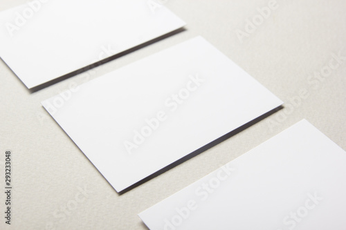 Business cards blank. Mockup on color background. Flat Lay. copy space for text.