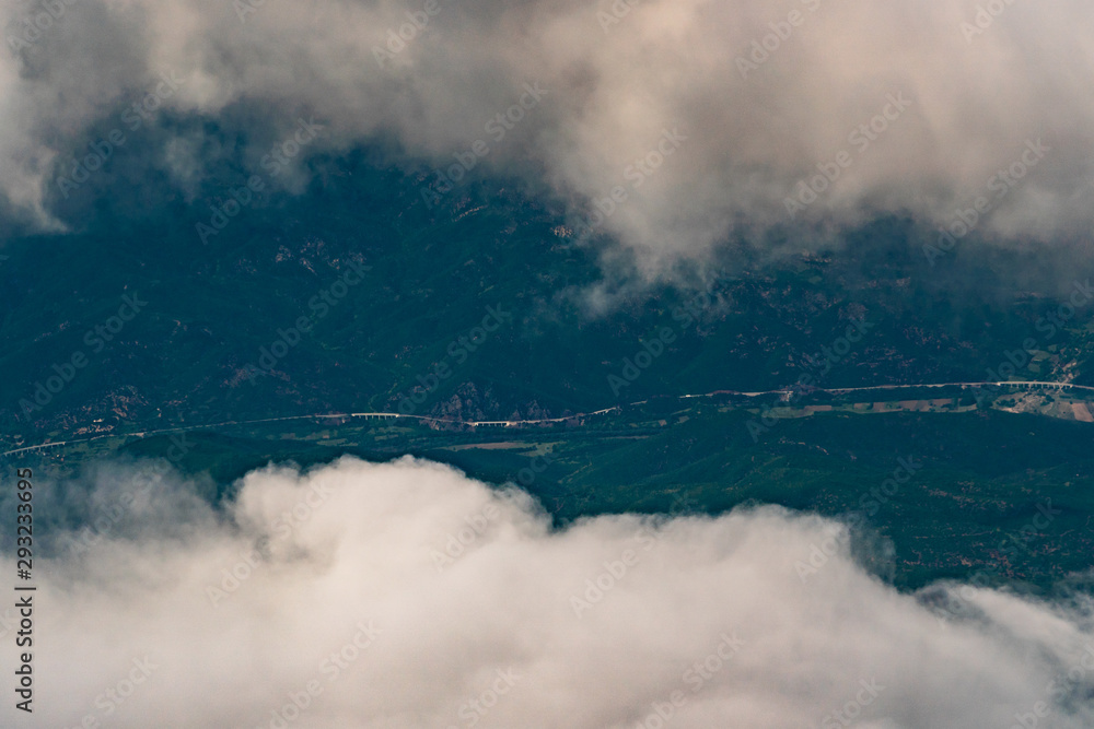 Fototapeta premium Railroad between clouds