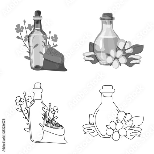 Isolated object of healthy and vegetable icon. Set of healthy and agriculture stock vector illustration.