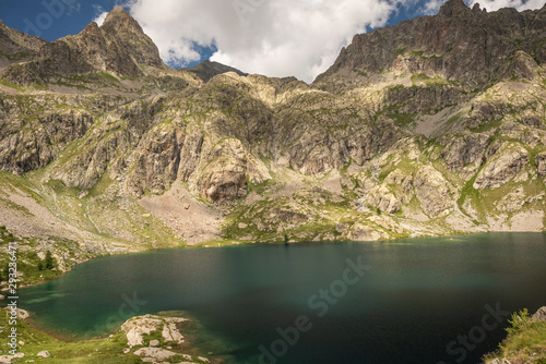 French Alps, Valley of Miracles, mountain lakes, pristine nature. Mercantour National Park