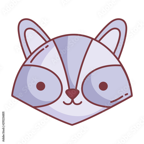 raccoon face hello autumn design icon