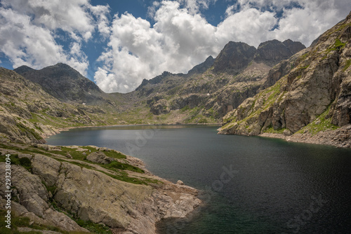 French Alps, Valley of Miracles, mountain lakes, pristine nature. Mercantour National Park