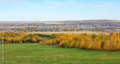 The city of Dawson Creek, British Columbia, in Autumn.