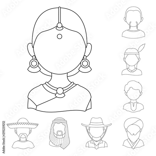 Vector illustration of imitator and resident logo. Collection of imitator and culture stock symbol for web.