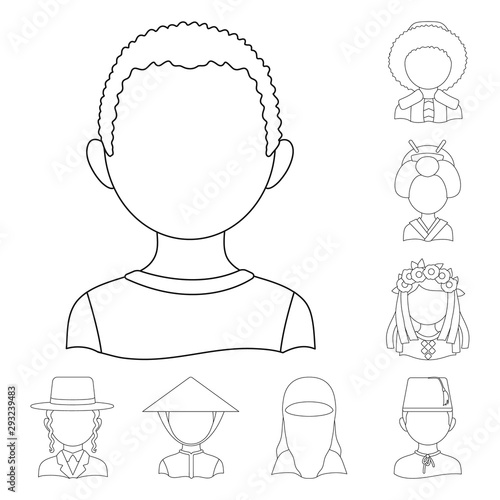 Isolated object of imitator and resident logo. Set of imitator and culture stock symbol for web.