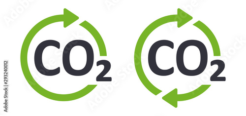 CO2 cycle icon green eco symbol
