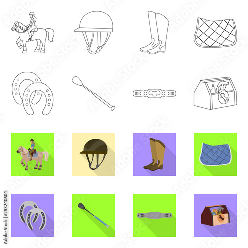 Vector illustration of equipment and riding sign. Collection of equipment and competition stock symbol for web.