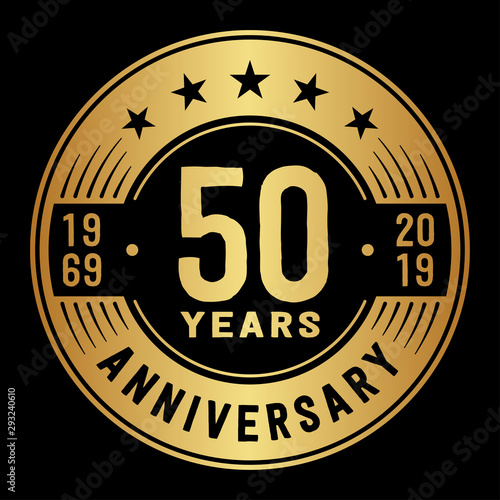 50 years anniversary logo template. Fifty years logo. Vector and illustration.