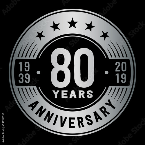 80 years anniversary logo template. Eighty years logo. Vector and illustration.