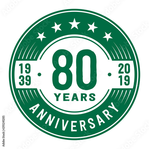 80 years anniversary logo template. Eighty years logo. Vector and illustration.