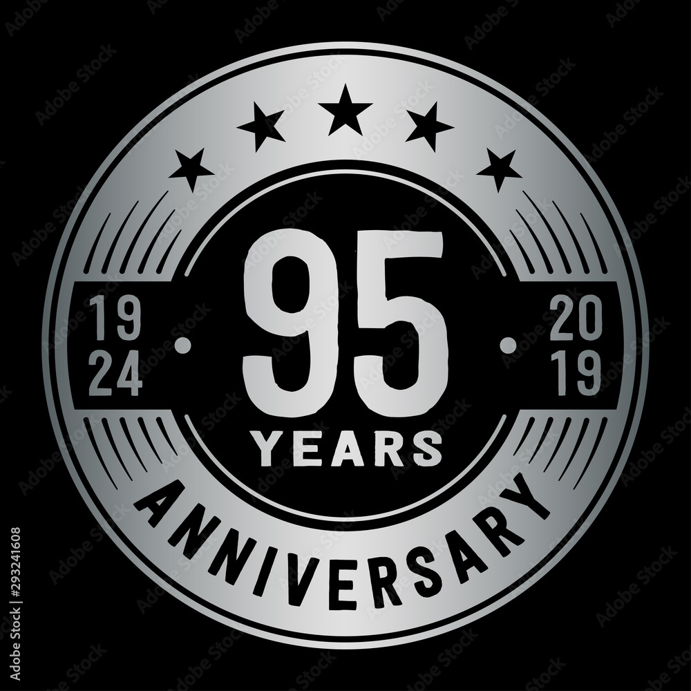 Fototapeta premium 95 years anniversary logo template. Ninety-five years logo. Vector and illustration.