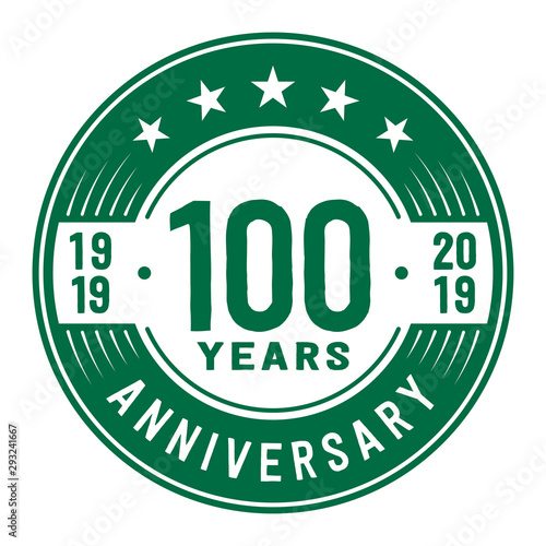 100 years anniversary logo template. One hundred years logo. Vector and illustration.