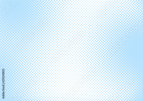 Baby blue pop art background in retro comic style with halftone dots, vector illustration dotted background design for a Boy Baby Shower card, poster, banner, etc