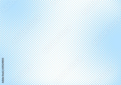 Baby blue pop art background in retro comic style with halftone dots, vector illustration dotted background design for a Boy Baby Shower card, poster, banner, etc