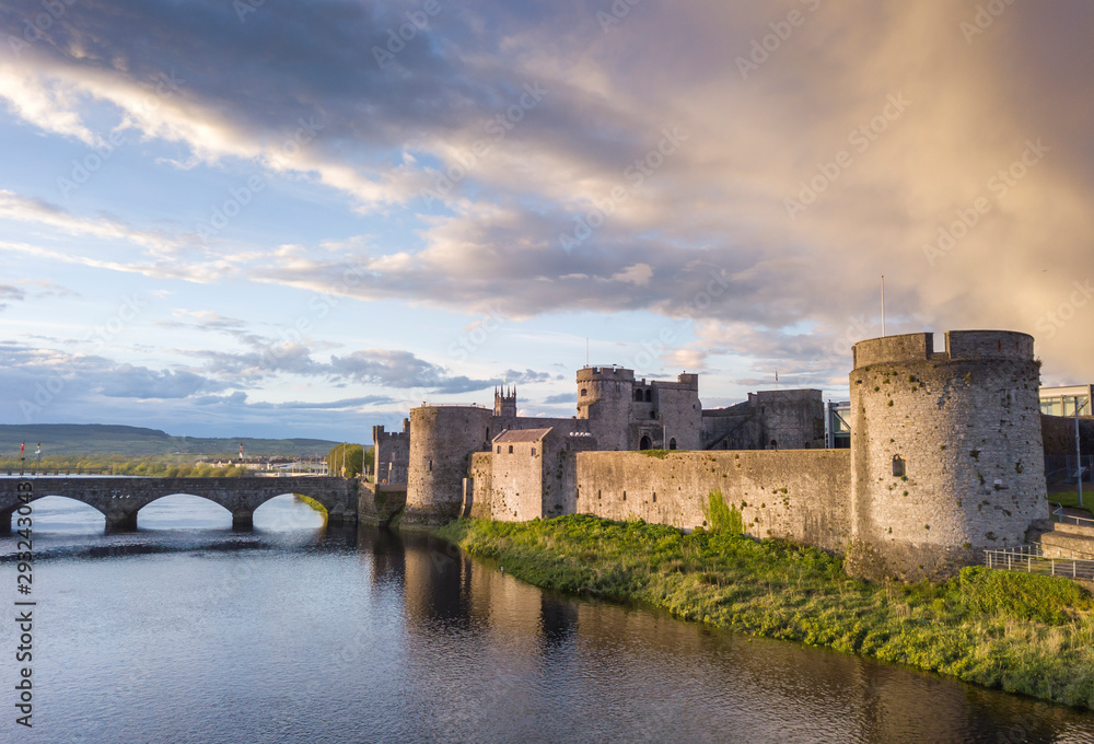 King John's castle aerial view. Limerick, Ireland. May, 2019