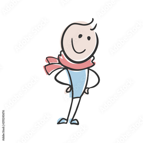 happy man with scarf