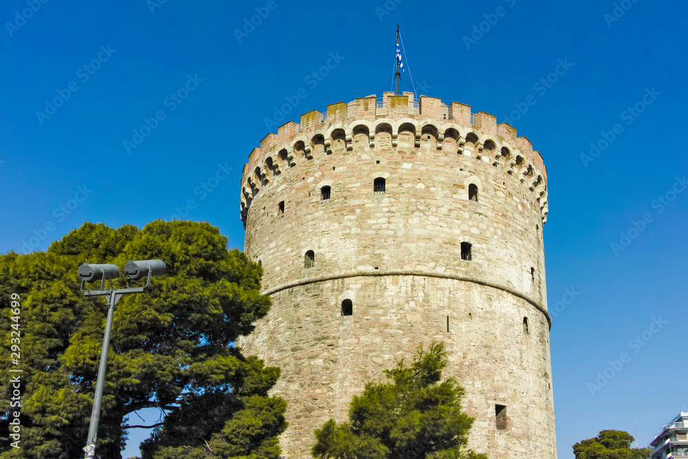 White Tower in city of Thessaloniki, Greece