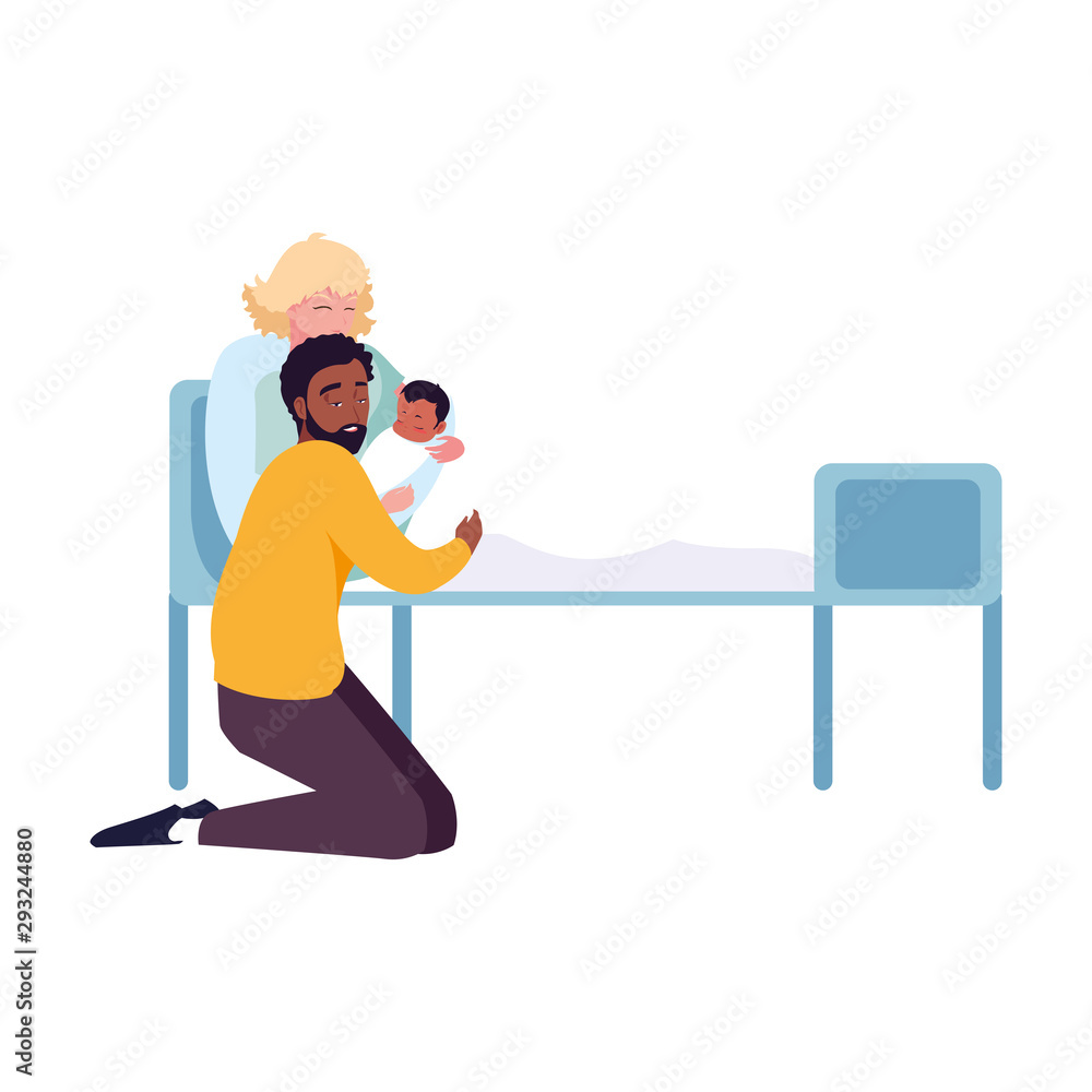 Mother and father with baby vector design Mother and father with baby vector design
