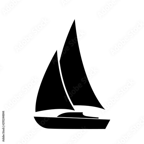 Sailboat icon, logo isolated on white background