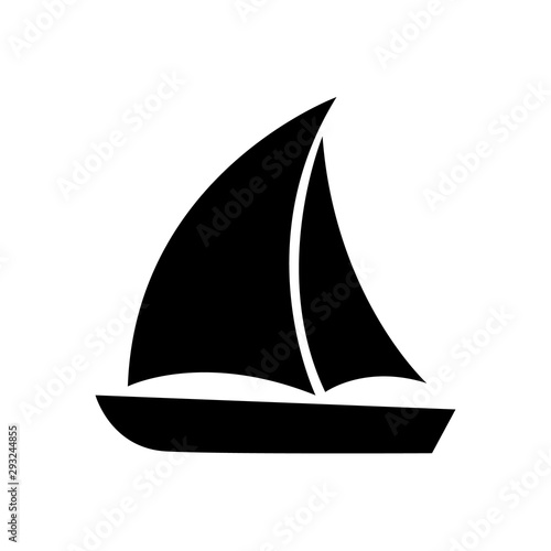 Canvastavla Sailboat icon, logo isolated on white background
