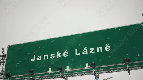 Airplane Landing Janske Lazne in Christmas photo