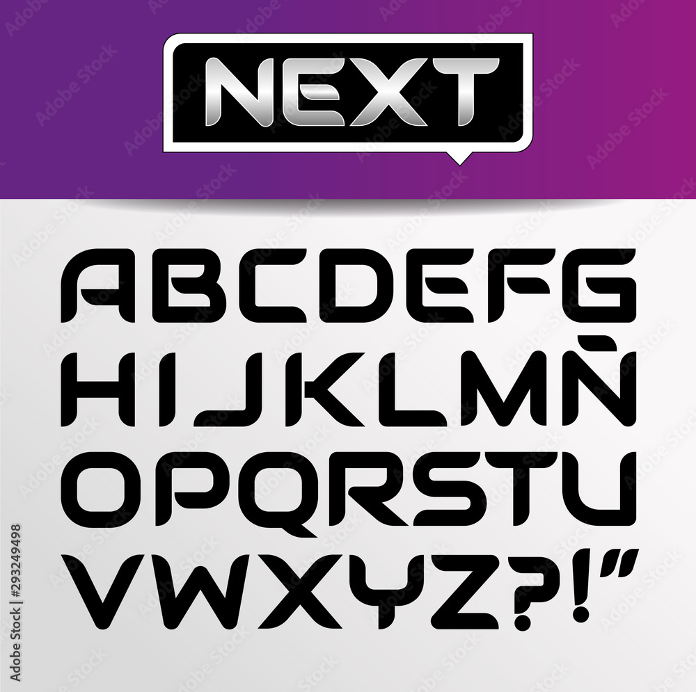 Trendy modern elegant bold font alphabet with upper case and number set ...