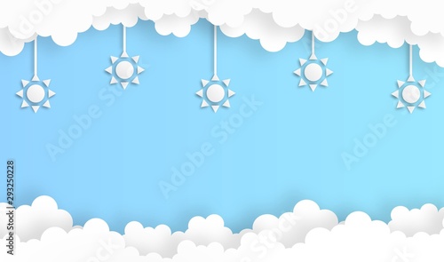 sky with sun cloud shape la...